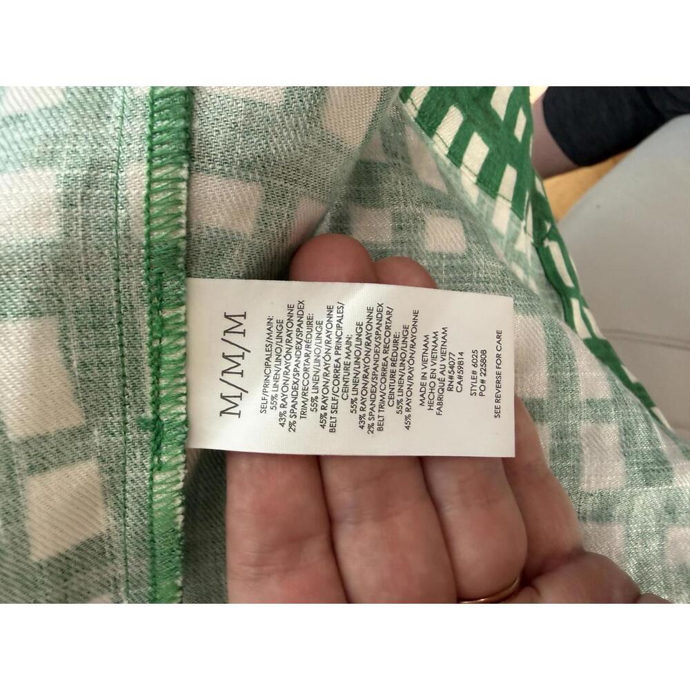 cabi Green Grid Belted Cardigan Coat – Size M - Picture 9 of 10